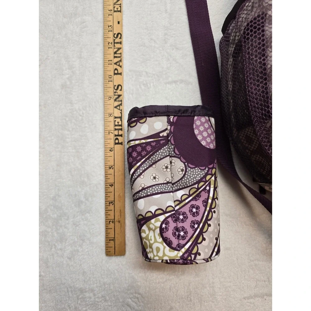 Thirty-One Camera Backpack Leopard Print Padded Dividers Purple Grey One Size